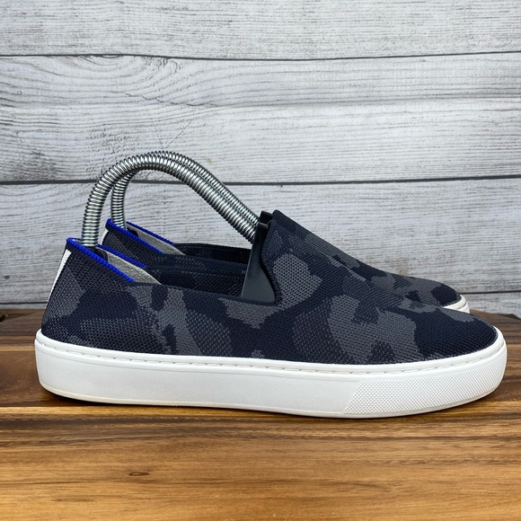 Rothy’s The Original Slip On Sneaker Black Grey Camo Women’s Shoe Size 6.5 - Picture 4 of 12